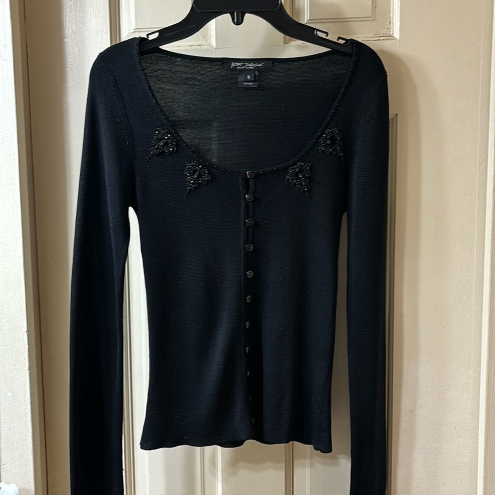 Vintage Y2K Betsey Johnson beaded cardigan size small